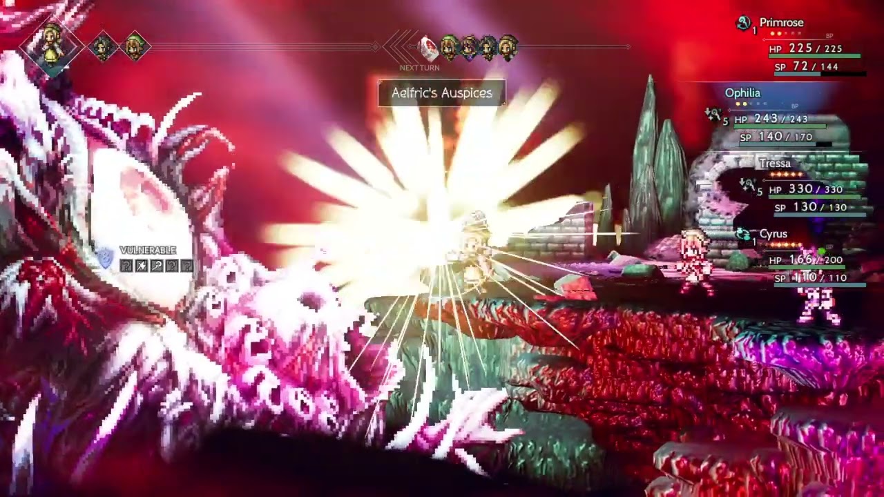 Octopath Traveler - Группа 1-го уровня против Гальдеры, фаза 1