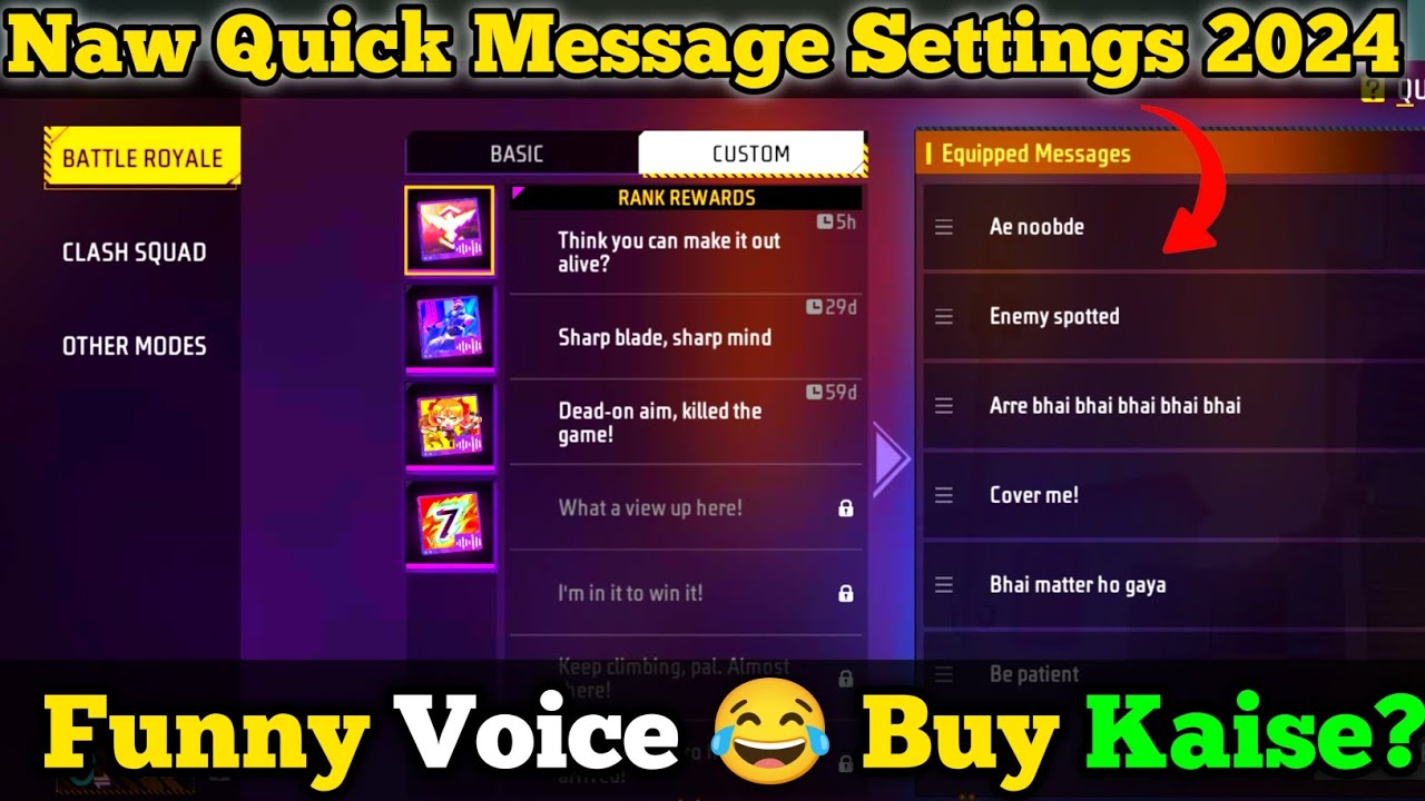 How to Use Quick Messages in Free Fire  |