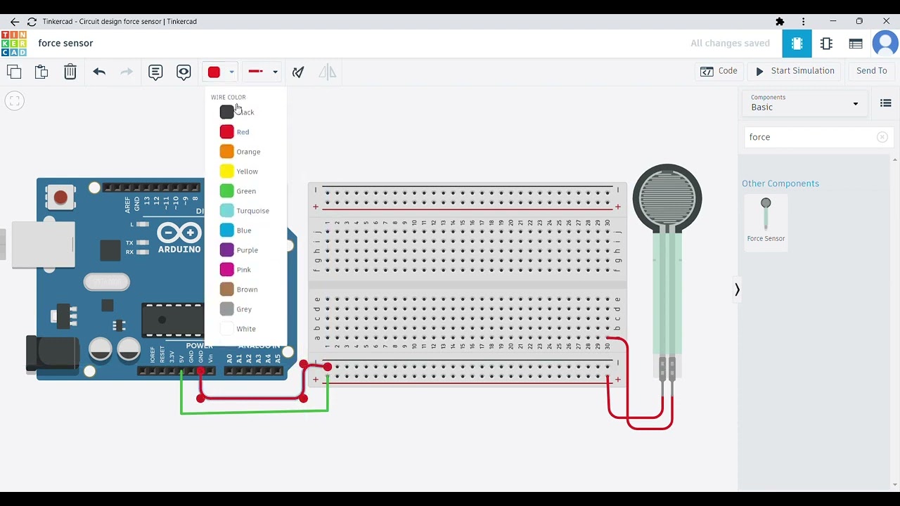 Force Sensor Interfacing2   Tinkercad Arduino Tutorial  Step by Step Guide