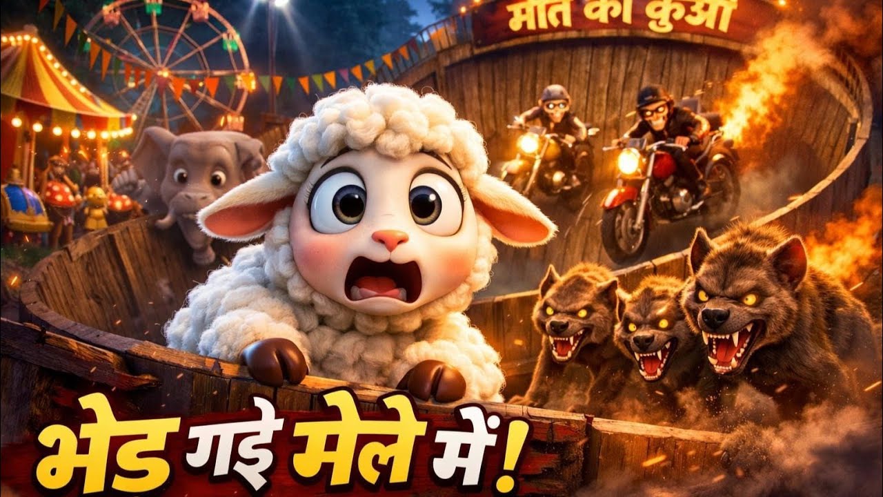  मेंले गई भेड़ मौत का कुंआ और लकड़बग्घों का हमला डरावनी जंगल कहानीMoral Hindi stories Cartoon video 