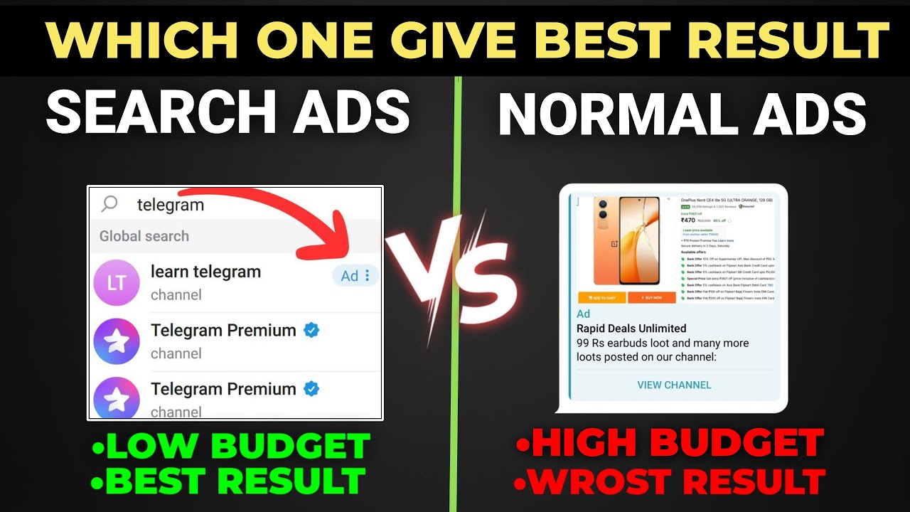 Telegram Ads Result Comparison 2025 | Search ADs Vs Normal ADs | Best Results with Low Budget