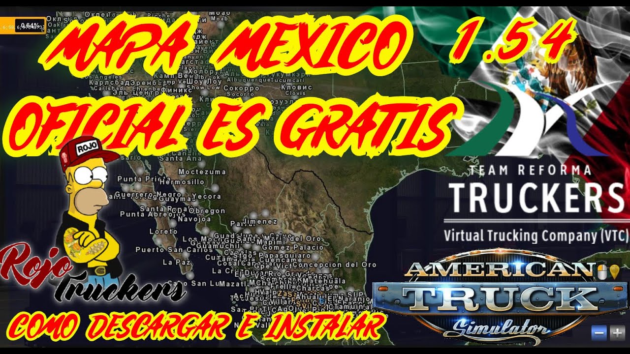 DESCARGA MAPA MEXICO 1.54  GRATIS  PC Y ANDROID  COMO DESCARGAR E INSTALAR  EL ROJO TRUCKERS MEX