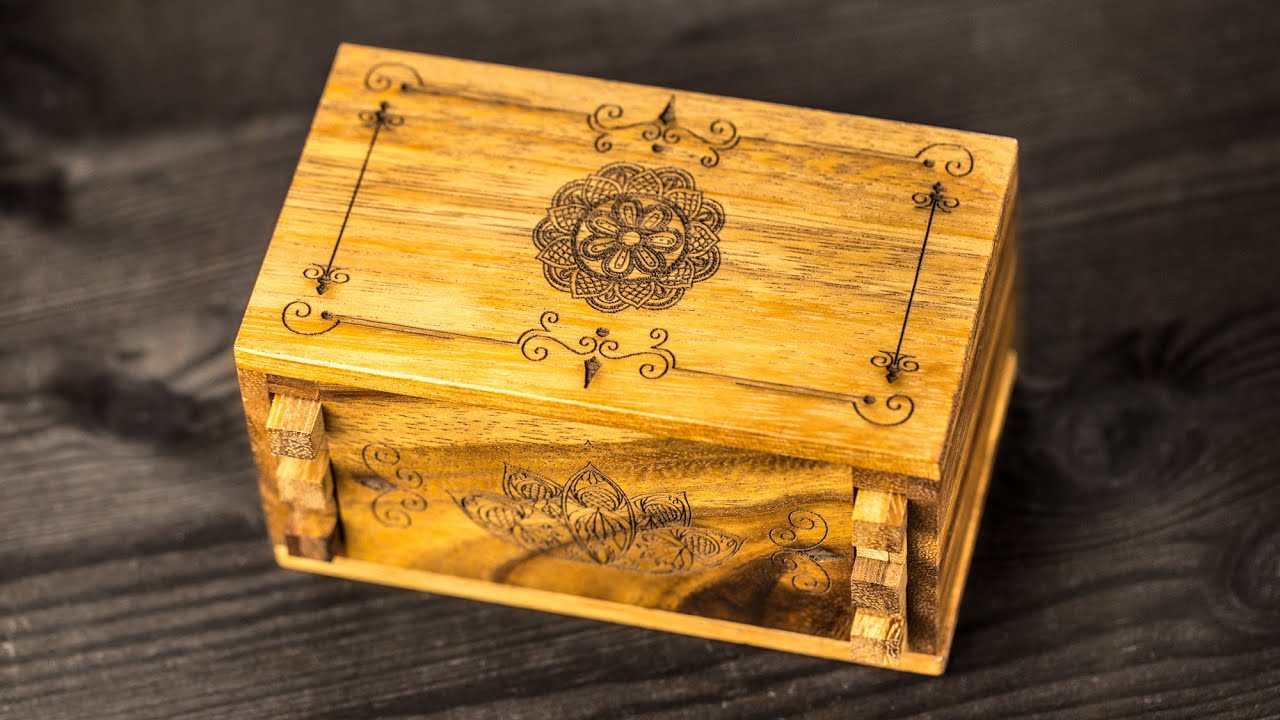Solving beautiful Secret lock box with Mandala artwork