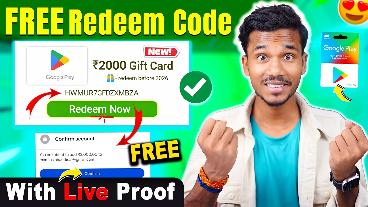 Free Redeem Codes for Free Fire | How to get free google redeem code | free redeem Code app 2026