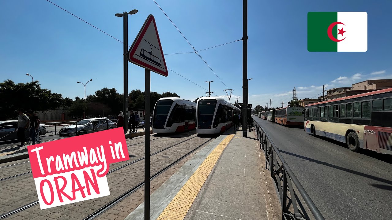 Walking in ORAN City - Trams in Oran 2024 Algeria 🇩🇿 شاهد أجمل ترامواي في افريقيا 😍