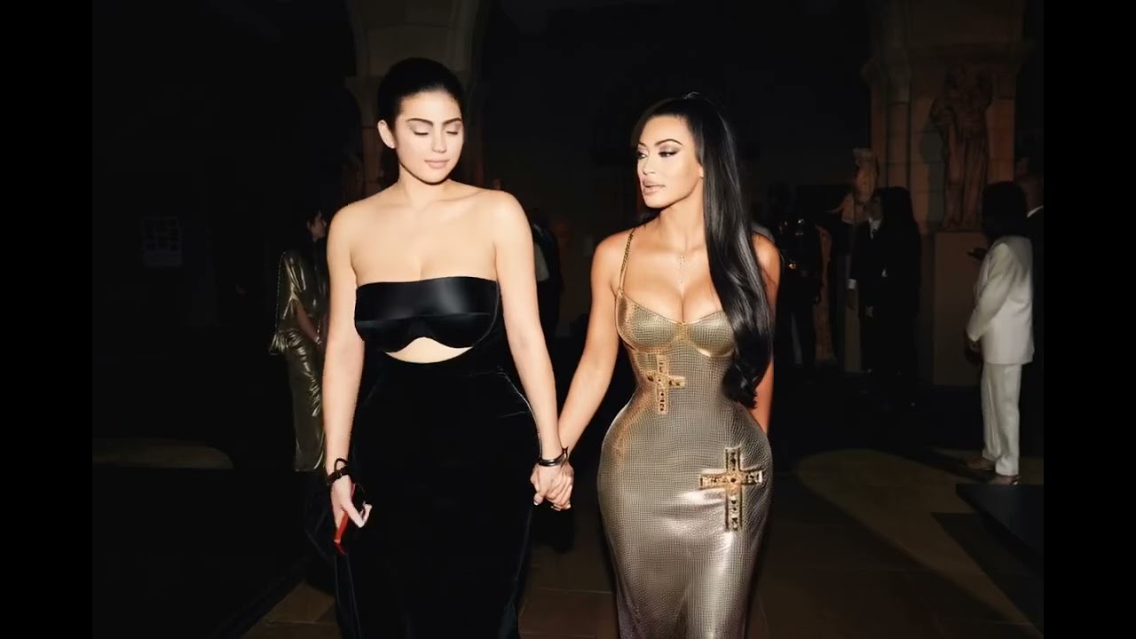 Kylie Jenner and Kim Kardashian lesbian kiss