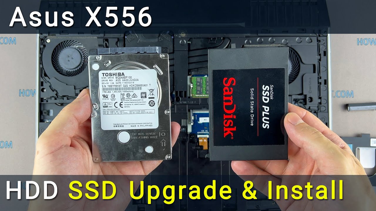 Замена и установка SSD или жестки диск в ноутбук Asus X556
