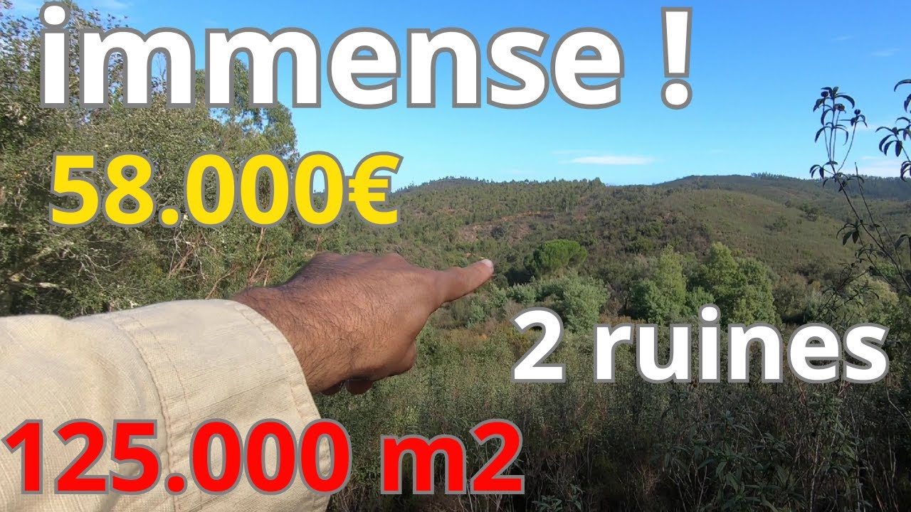 🌿 Achat immobilier au Portugal 2 Ruines à rénover entre l'Algarve et l'Alentejo sur 12,5 Hectares !