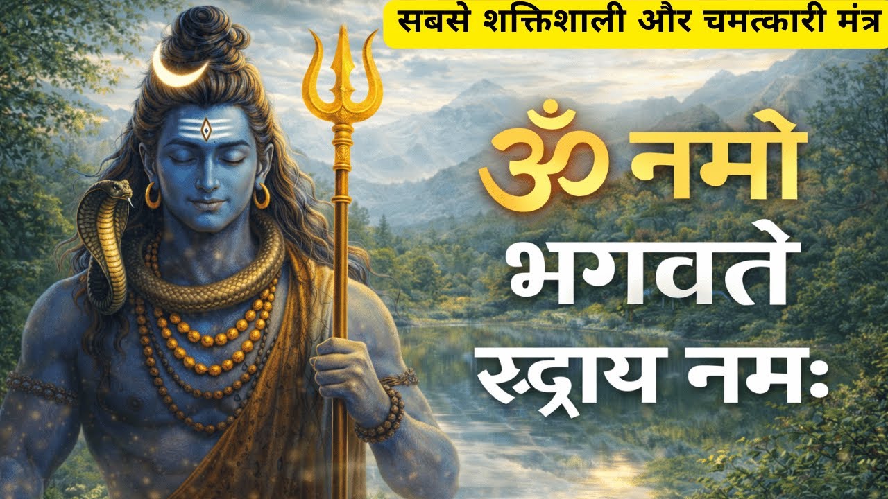 ॐ नमो भगवते रुद्राय नमः 🙏 शक्तिशाली रुद्र मंत्र | भय नाश, रोग मुक्ति व मानसिक शांति के लिए 108 बार
