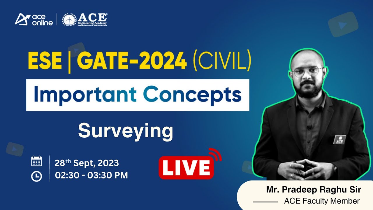 Surveying | Important Concepts for GATE & ESE 2024 (Civil Engg.) | ACE Online Live