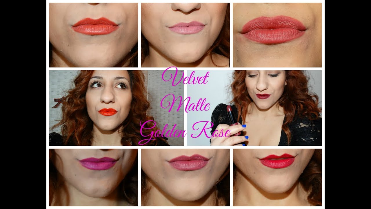 Golden Rose Velvet Matte - 27 Lip Swatches + DUPES (MAC,YSL,MUFE,DIOR) | Entire Collection
