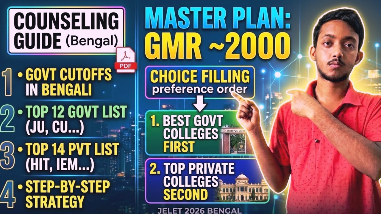 JELET 2026 Choice Filling Master Plan😱 | Rank 2000 Strategy (Govt to Private) 🔥