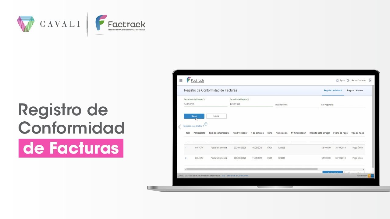 Registro de Conformidad de Facturas