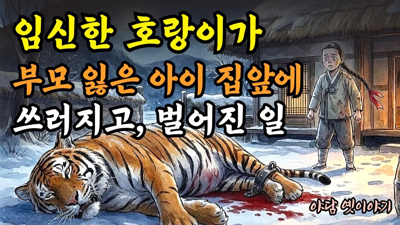 폭설이 내리던 날, 임신한 호랑이가 홀로 사는 아이 집 앞에 쓰러졌다!ㅣ야담ㅣ민담ㅣ설화ㅣ전설ㅣ조선야담ㅣ옛날이야기ㅣ오디오북ㅣ수면ㅣ잠잘때