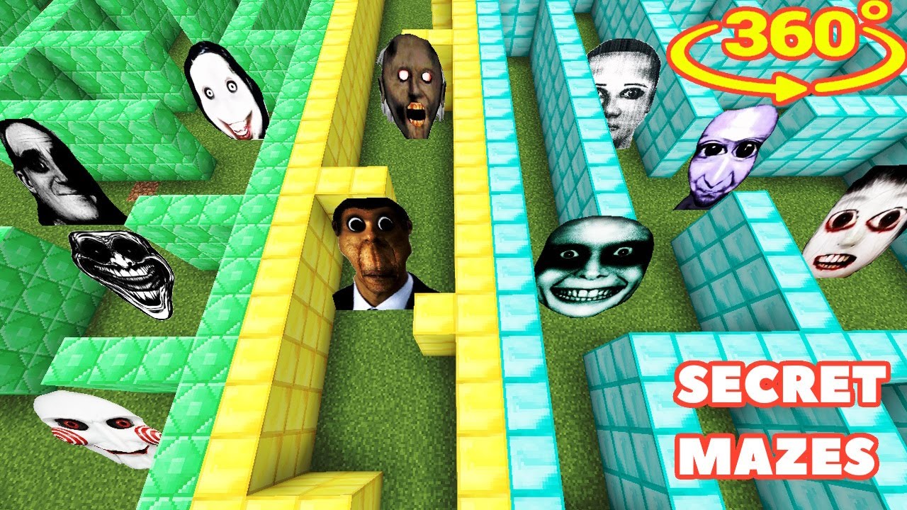 HOW TO SURVIVE in DIAMOND vs GOLD vs EMERALD MAZEs WITH ALL NEXTBOTS in Minecraft 360°!