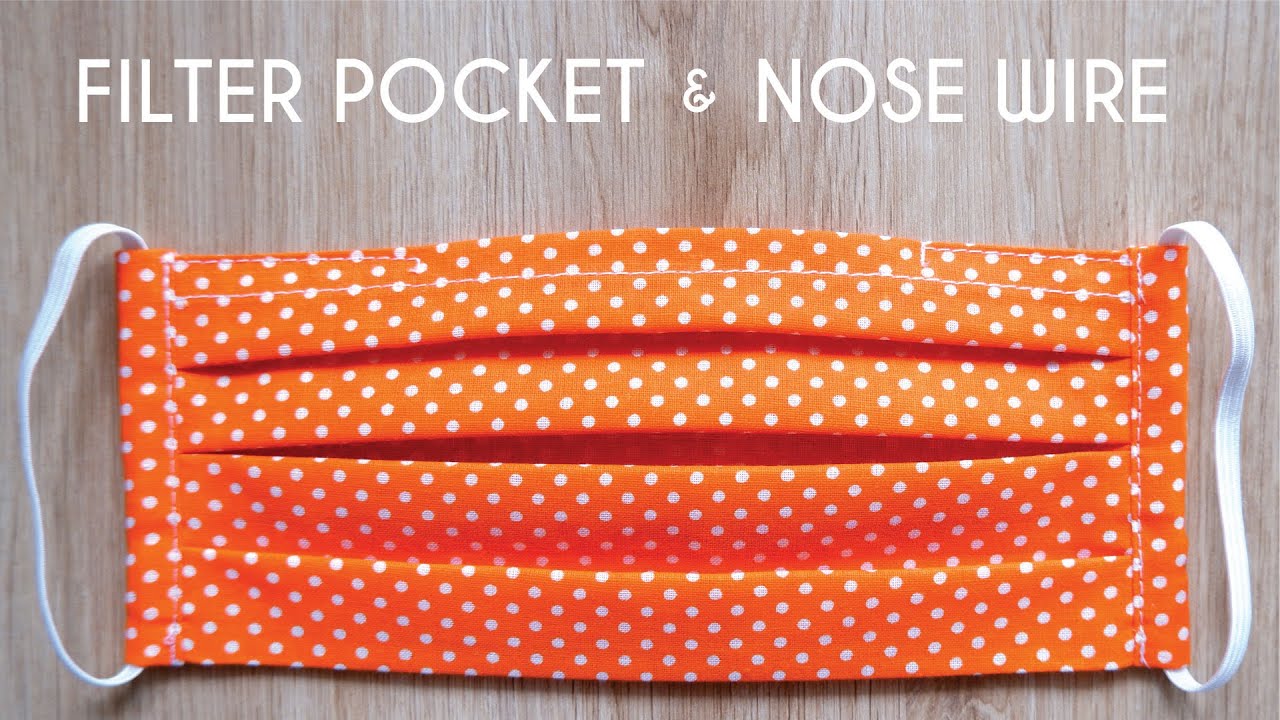 How To Make Breathable Pleated Face Mask With Filter Pocket And Nose Wire #facemask