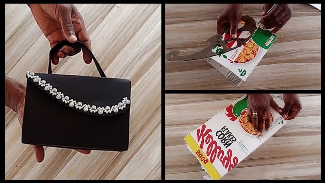 DIY elegant evening purse from waste // cute bag making  //  eco-friendly