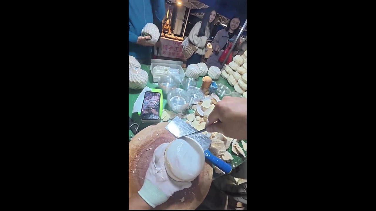 Uncut POV | Coconut Shell Peeling & Whole Fruit Sales | Real-Time Vendor Rhythm