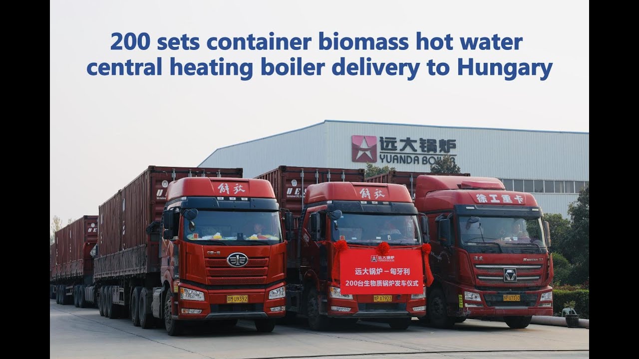Yuanda container biomass hot water boiler,biomass heating boiler delivery to Hungary