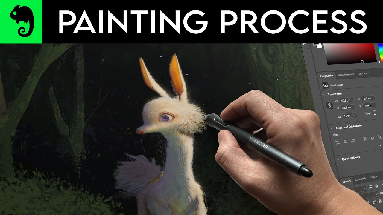 Deerish Sketch Full Digital Painting Process