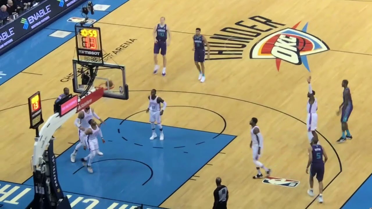 Oklahoma City thunder NBA game vlog! Very close game to the very end vs Charlotte Hornets 2018- 19