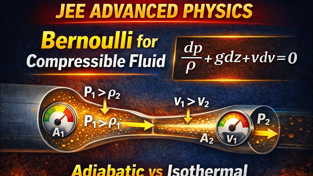 Bernoulli's principle For incompressible Fluid | JEE adv