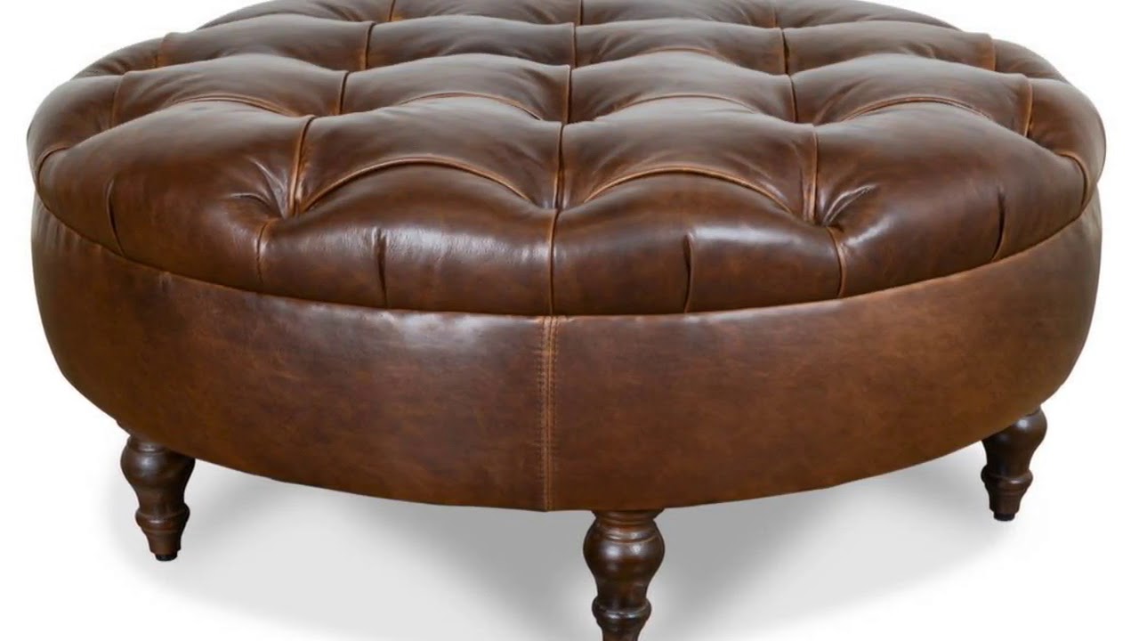Round Leather Ottoman Modern Designs