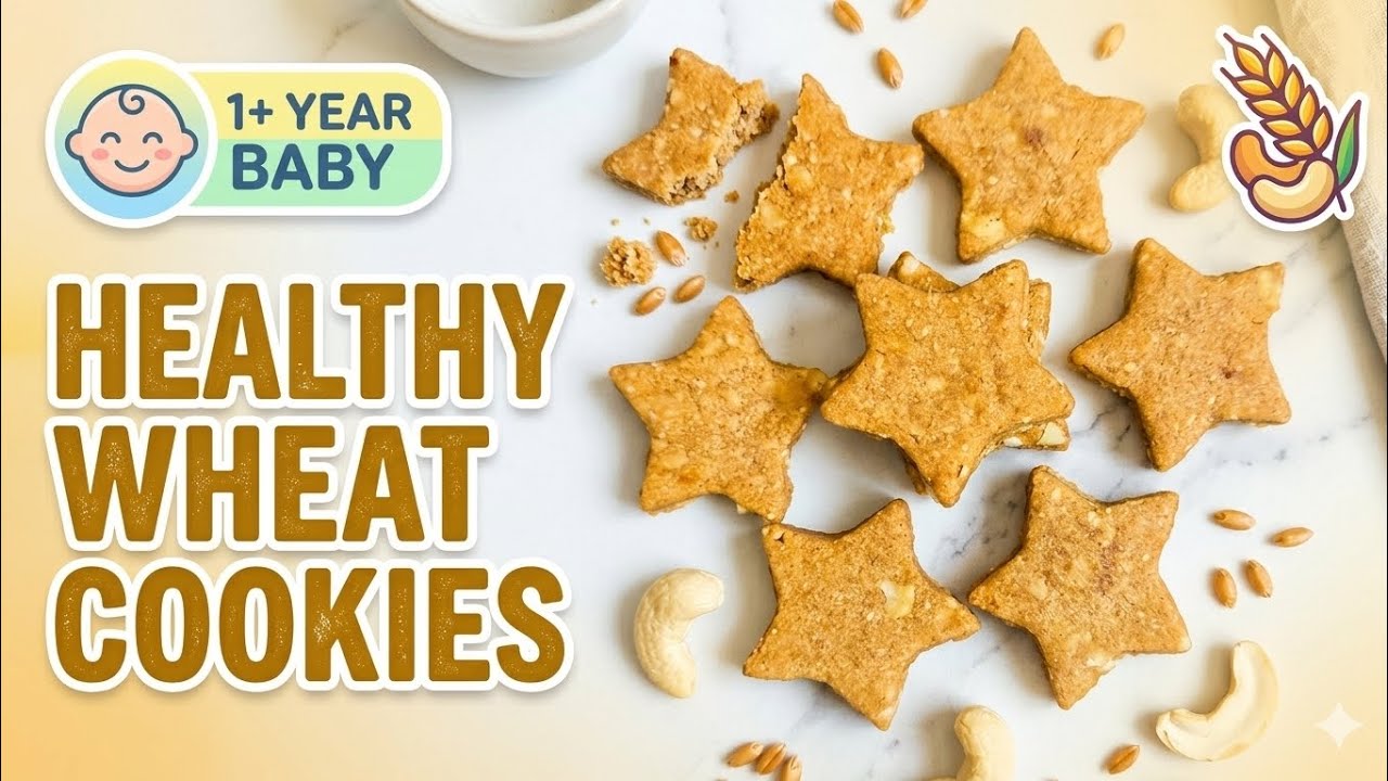Healthy Wheat Cashew Cookies for Babies & Toddlers | No Maida | No Refined Sugar | Easy & Homemade