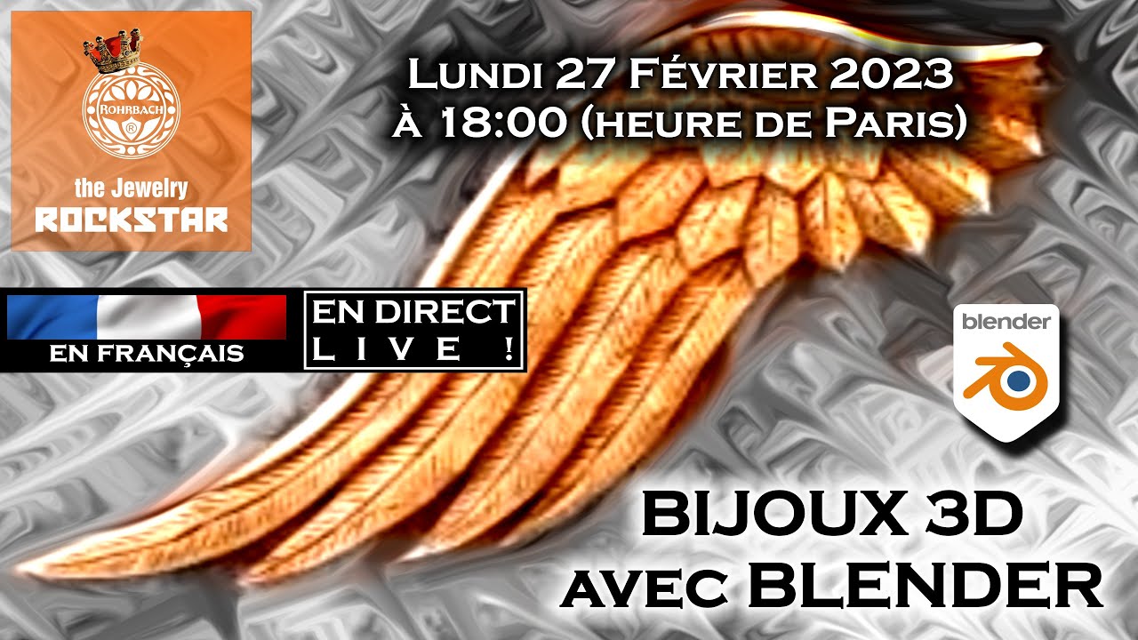 Bijoux 3D BLENDER en direct live avec Damien 3D Jewelry design - Diseño de joyas 3D