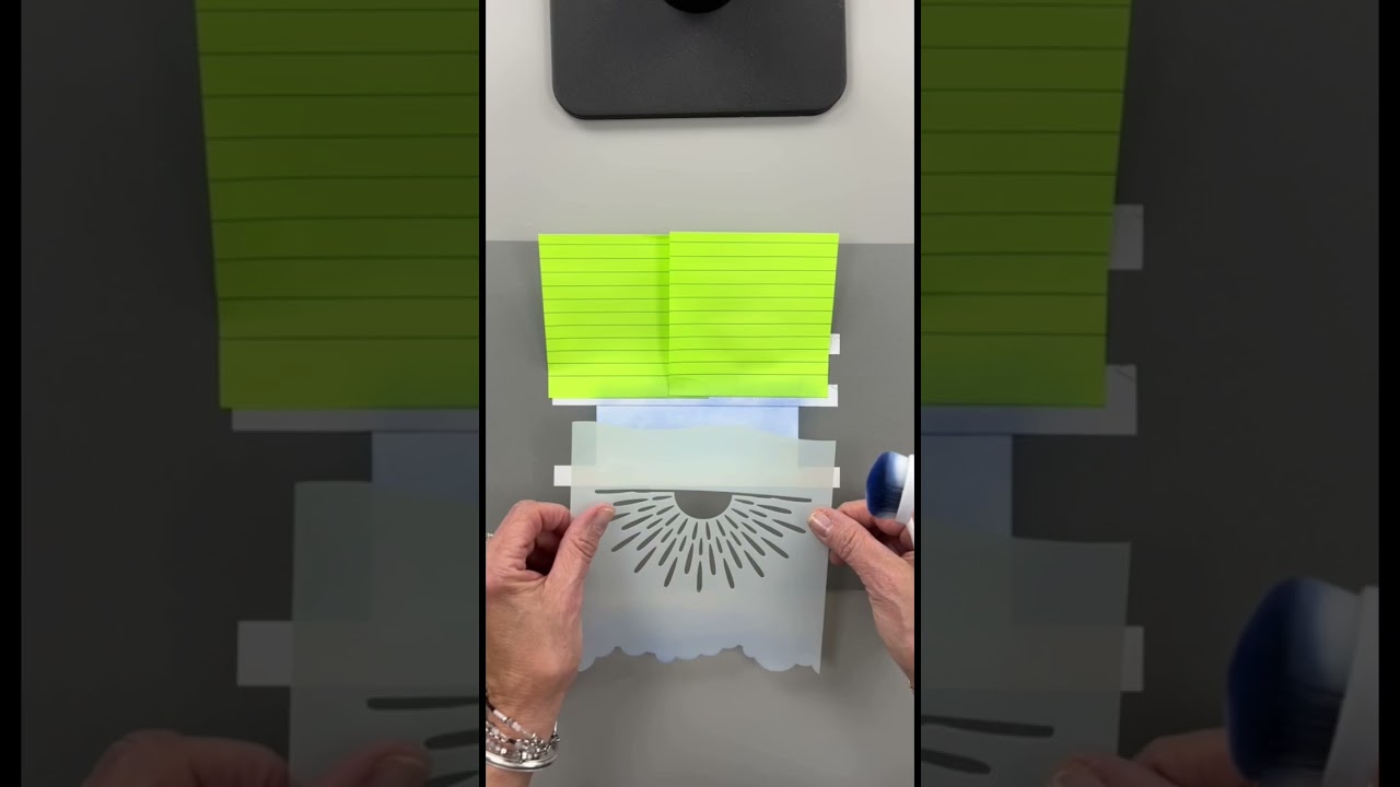 Creating movement with a stencil! Check out my channel for the full video! #cardmaking #cards #diy