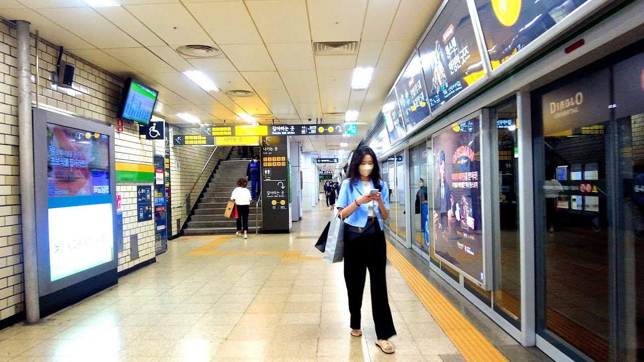 4K / 서울 지하철 2호선 선릉역 / Seoul Subway Line No. 2 Seolleung Station /  首尔地下鐵 2號線 宣陵驛 / ソウル地下鉄2号線 宣陵ソンルン駅