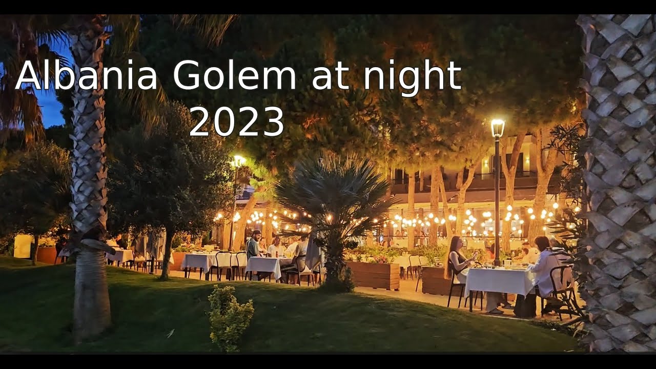 Albania Golem at night 2023 / Embankment in Golem / Албанія 