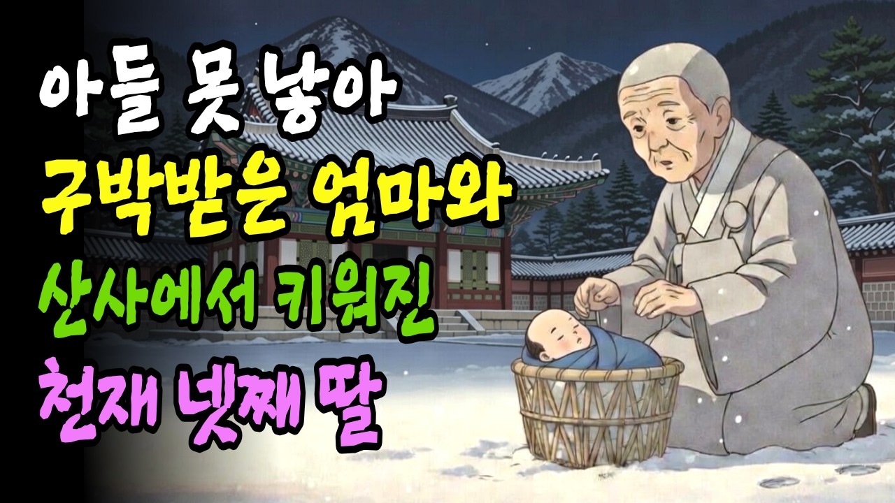 #옛날이야기#야담#감동#오디오북. 산사에서 키워진 넷재 딸. 20년 뒤 죽어가는 어미를 살리다.#옛날이야기#야담#민담#감동사연#감동#오디오북#전설#설화#감동#잘때듣는야담