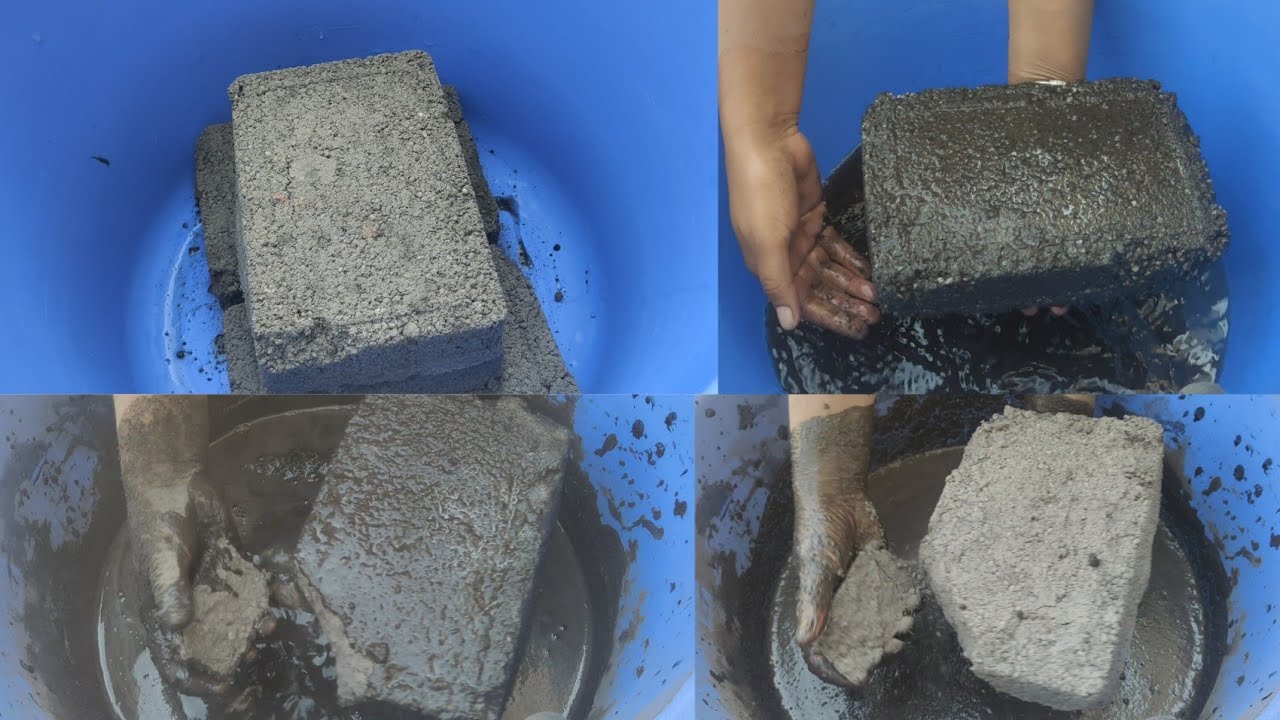 Dusty 🌪️ black charcoal with white concrete dry and water 💦💦 crumble by Sa Asmr