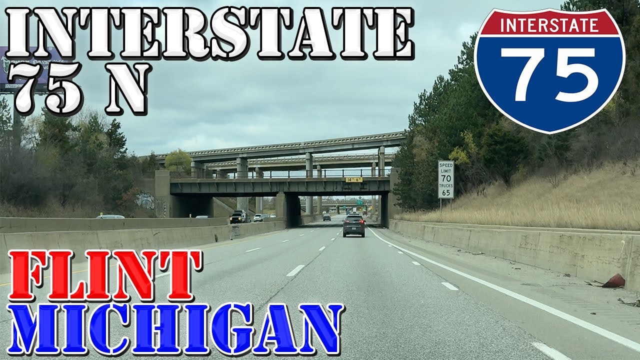 I-75 North - Flint - Michigan - 4K Highway Drive