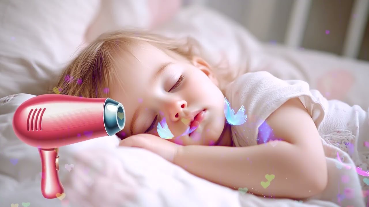 เสียงเครื่องเป่าผมสำหรับบำบัดการนอน | เสียงไดร์เป่าผมช่วยทารกหลับ 👶💤 หยุดโคลิค | White Noise จอมืด