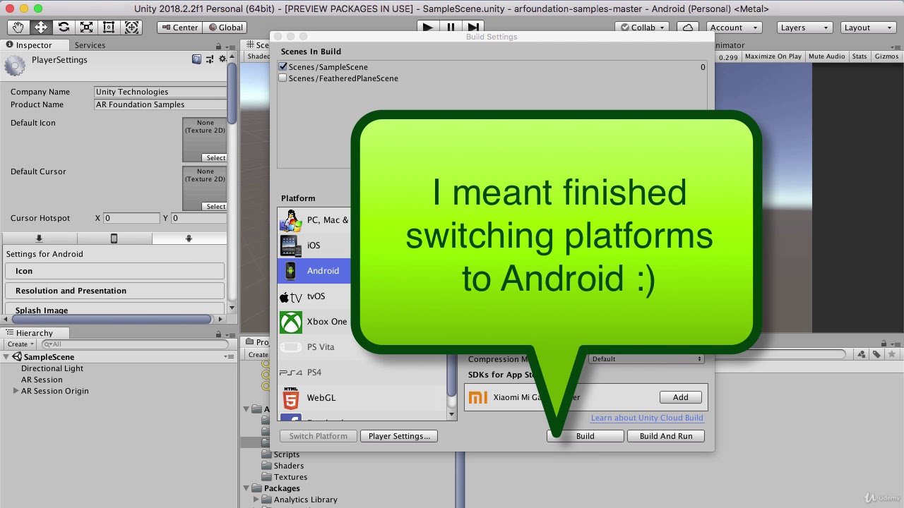 Getting the correct version of Unity and ARFoundation