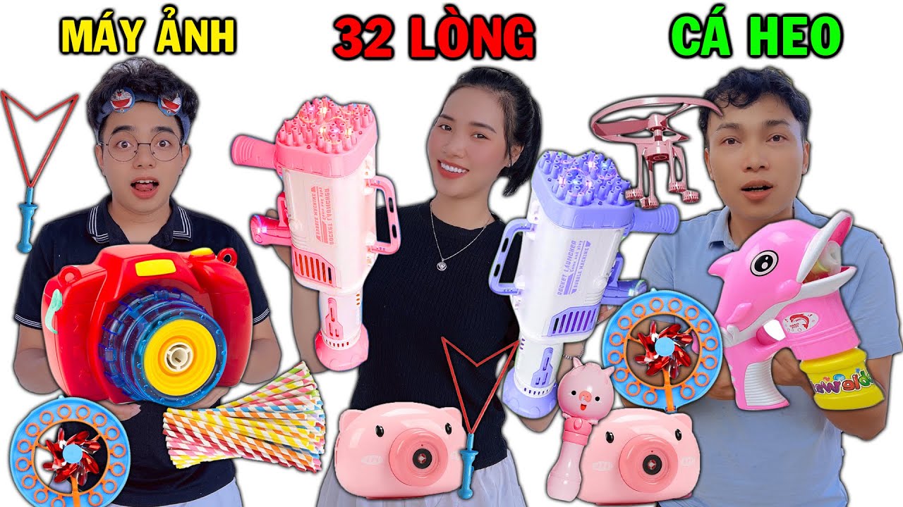 CUỘC THI DÙNG 100K MUA TẤT CẢ CÁC SÚNG BẮN BONG BÓNG XÀ PHÒNG THẮNG TÊ TÊ HẰNG NGA