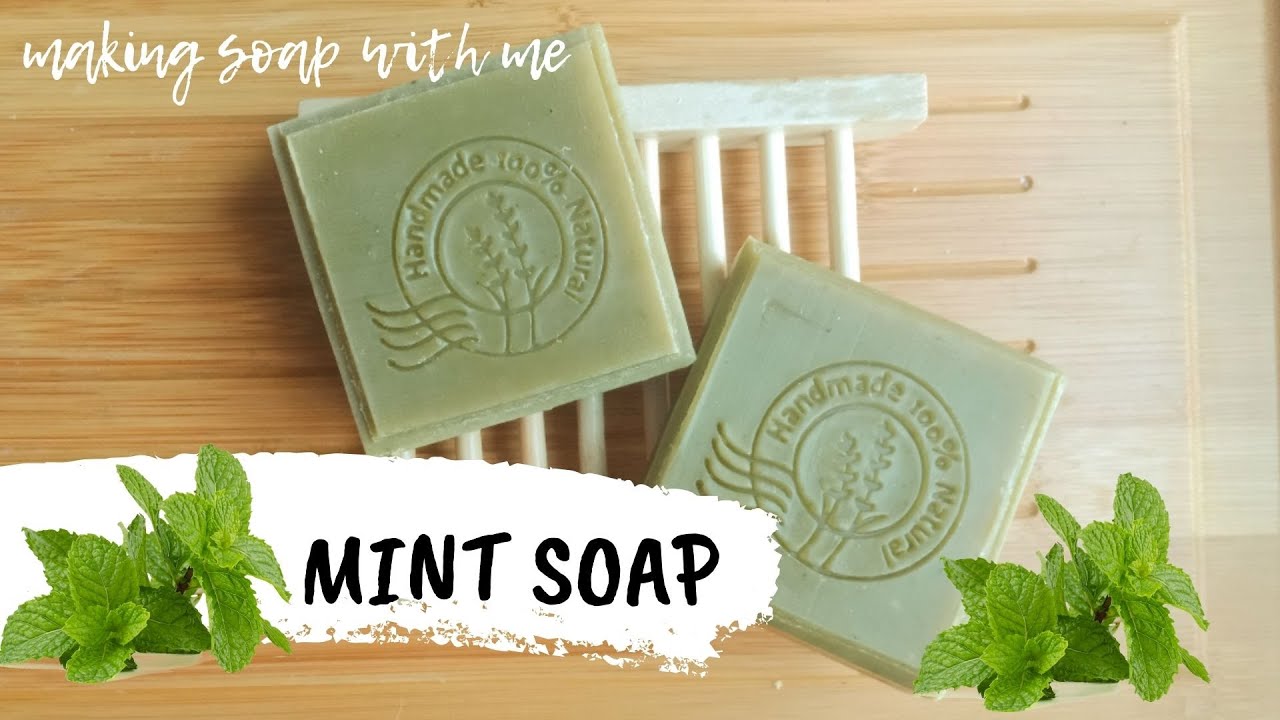Making Cold Process Peppermint Soap - Blending the Leaves - Full Soap Making Recipe | Soap Studio