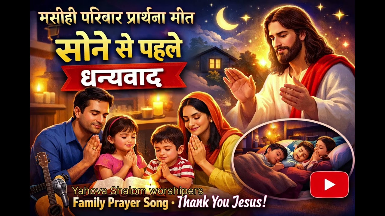 मसीही परिवार प्रार्थना गीत।। सोने से पहले की धन्यवाद प्रार्थना।।Yahova Shalom worshipers।।