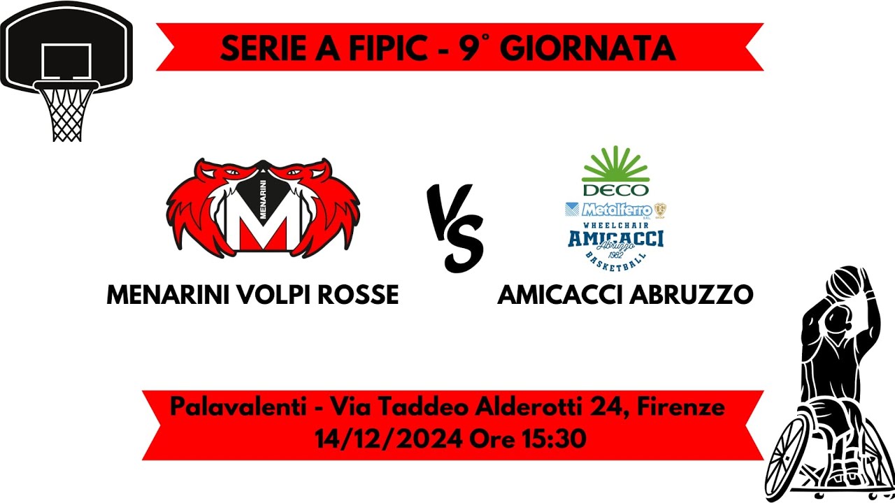 🏀 Volpi Rosse Menarini vs Amicacci Abruzzo 🏀