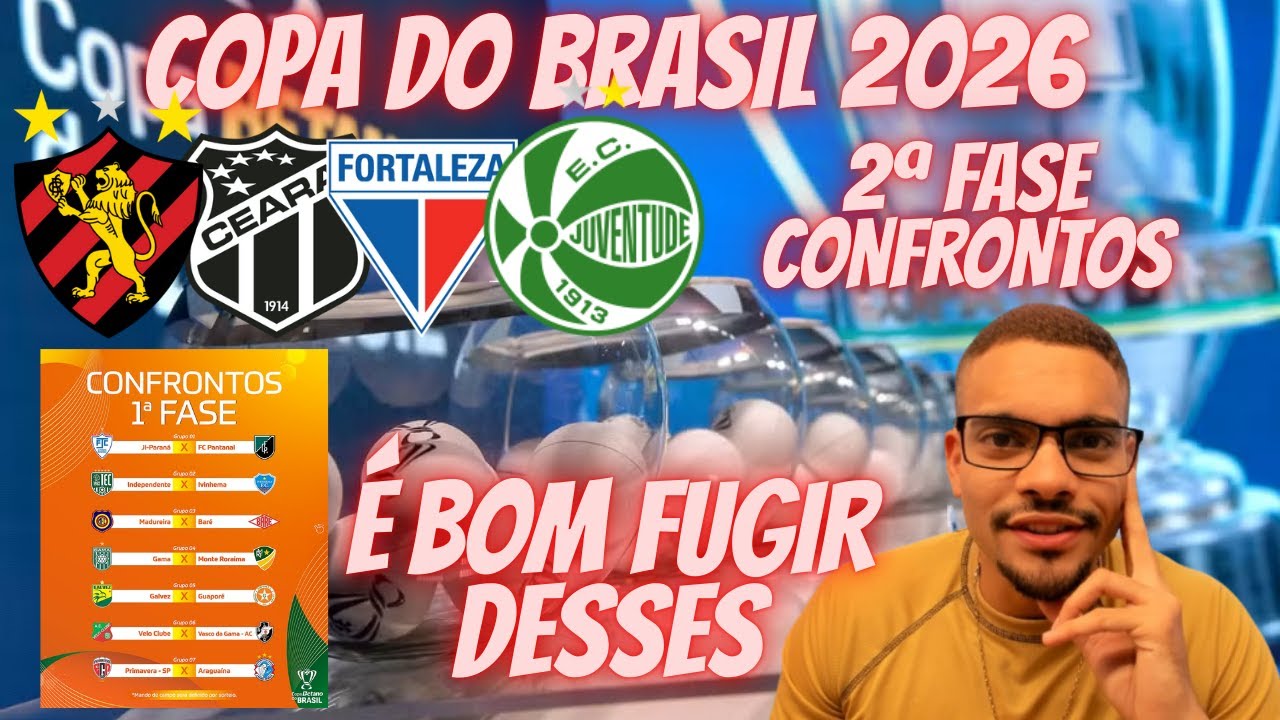 COPA DO BRASIL : SORTEIO DOS CONFRONTOS DA SEGUNDA FASE ! SPORT, CEARÁ,FORTALEZA...