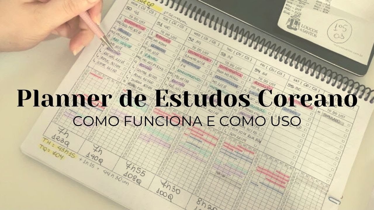 Como funciona o planner de estudos coreano// Link para baixar na descrição