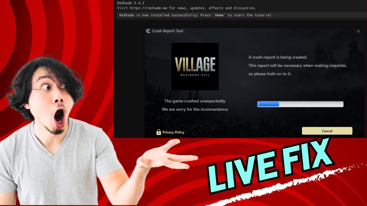 HOW TO FIX RESIDENT EVIL 8 CRASH REPORT ERROR SOLVE LIVE 4K