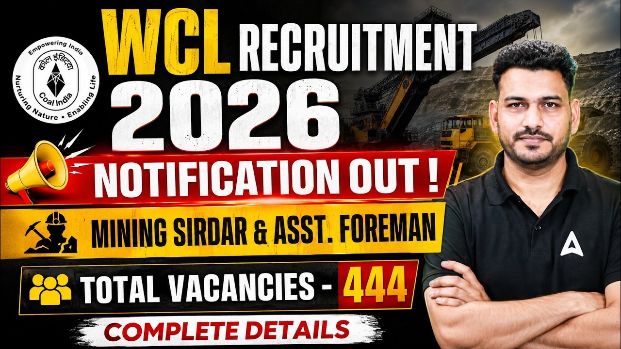 Coal India Recruitment 2026 | WCL Assistant Foreman Notification 2026 | WCL Vacancy 2026 | Antim Sir
