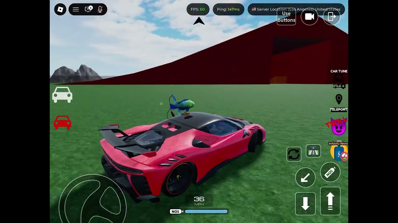 Playing destroy cars with nitro on Roblox