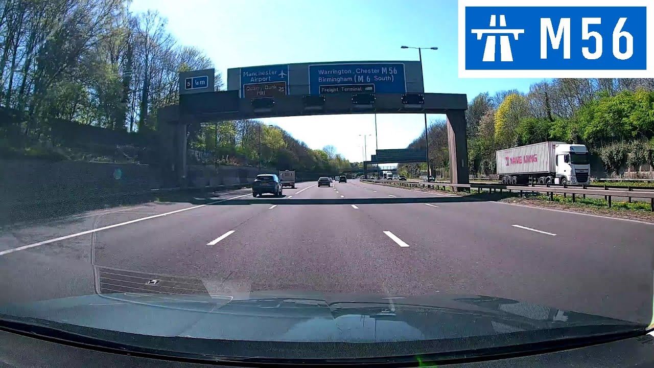 M56 Motorway - J1 (M60/A34 Gatley) to J5 (A555 Manchester Airport)