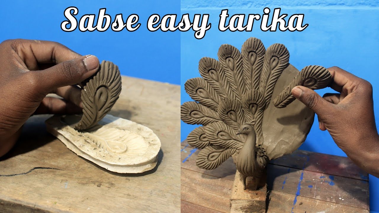 How to make peacock with clay | clay peacock | mitti ka mor banana