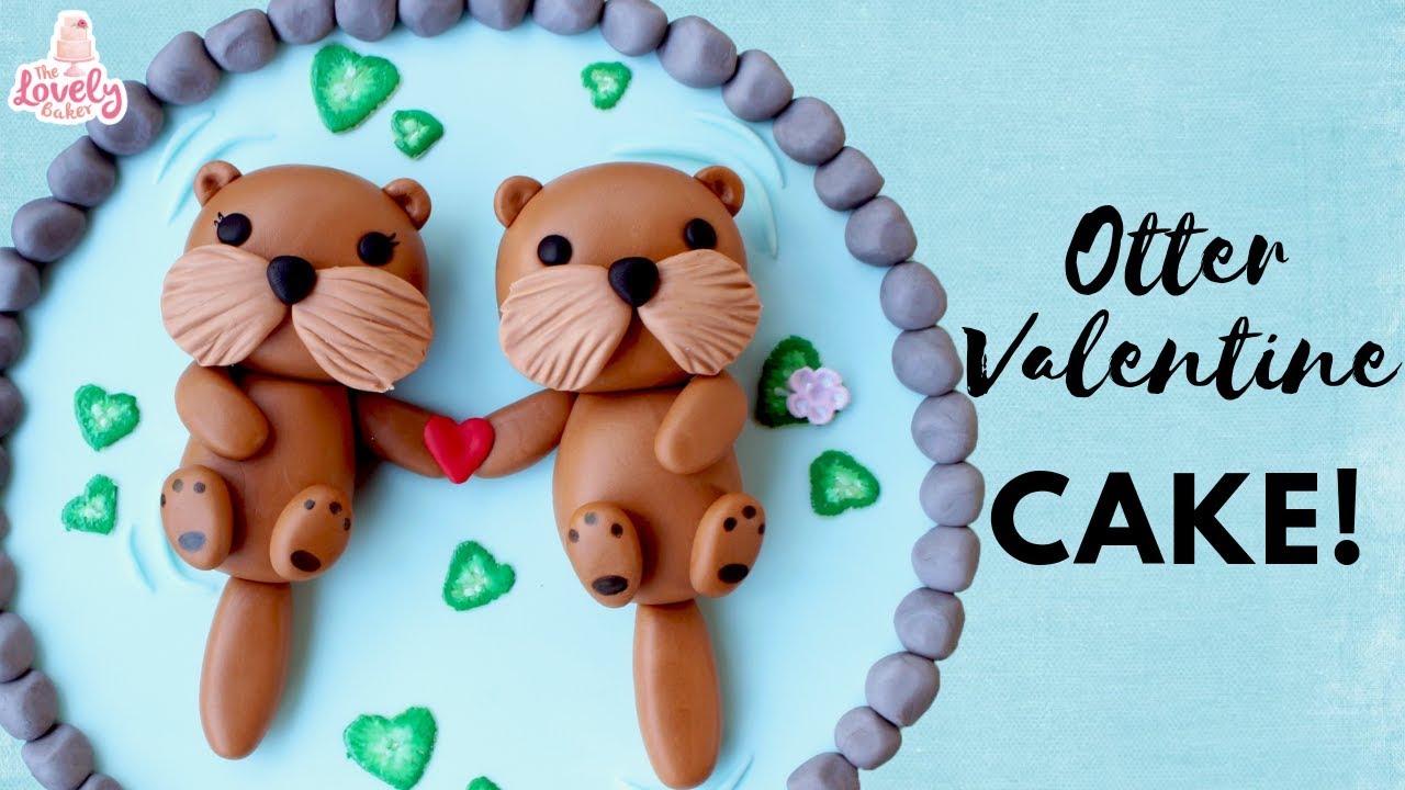 Otter Valentines Day Cake Tutorial! | DIY Valentines Day Cake