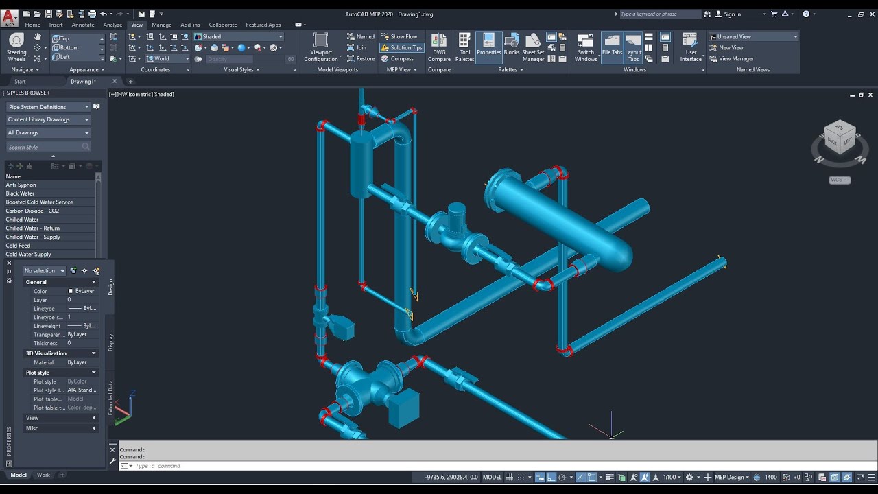 AutoCAD MEP, how to draw booster unit, piping
